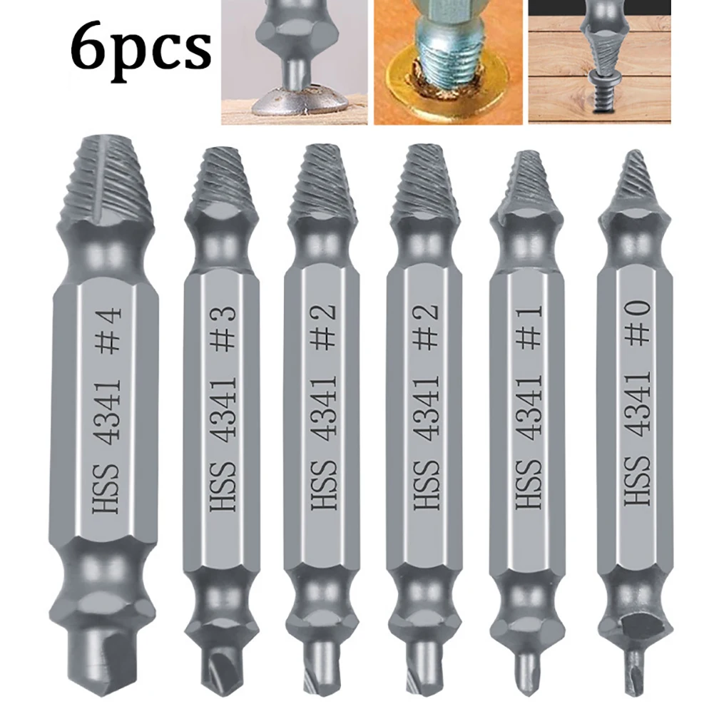 

6pcs Damaged Screw Extractor Drill Bit Set Easily Take Out Broken Screw,Bolt Remover Stripped Screws Extractor Demolition Tools