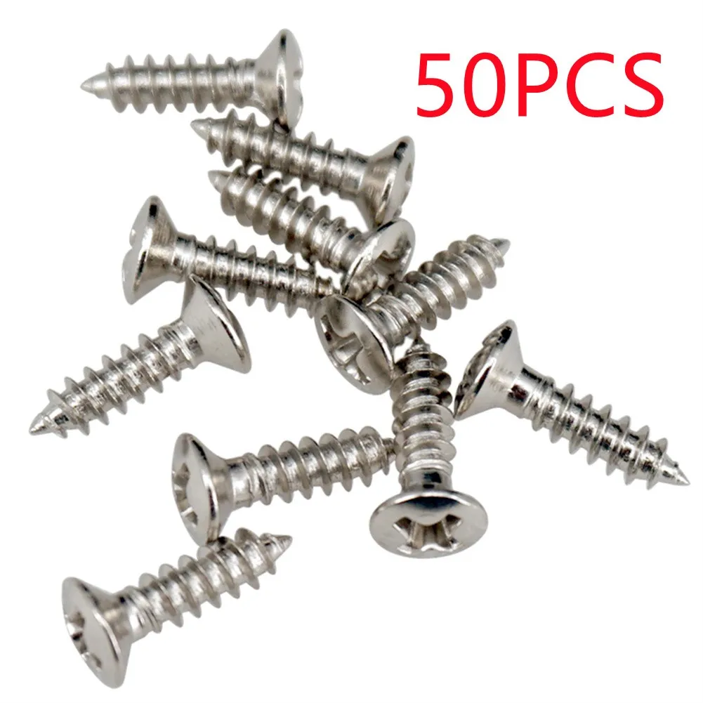 

50pcs 3 X 12mm Bass Guitar Pickguard Screws Cavity Cover Jack Cover Plate Screw For Electric Acoustic Guitar Bass Ukulele Banjo