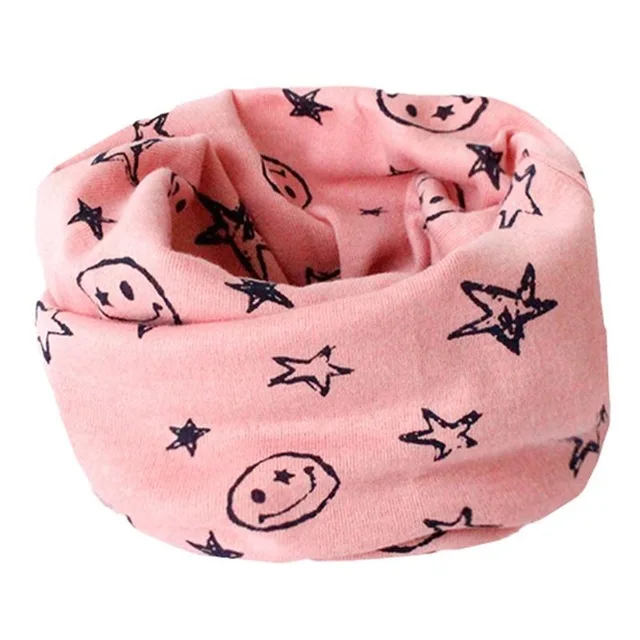 smile pink Хлопковый детский шарф, зимний теплый детский шарф, детский шарф для девочек и мальчиков с круглым вырезом, теплый детский шарф с воротником - Цвет: smile pink