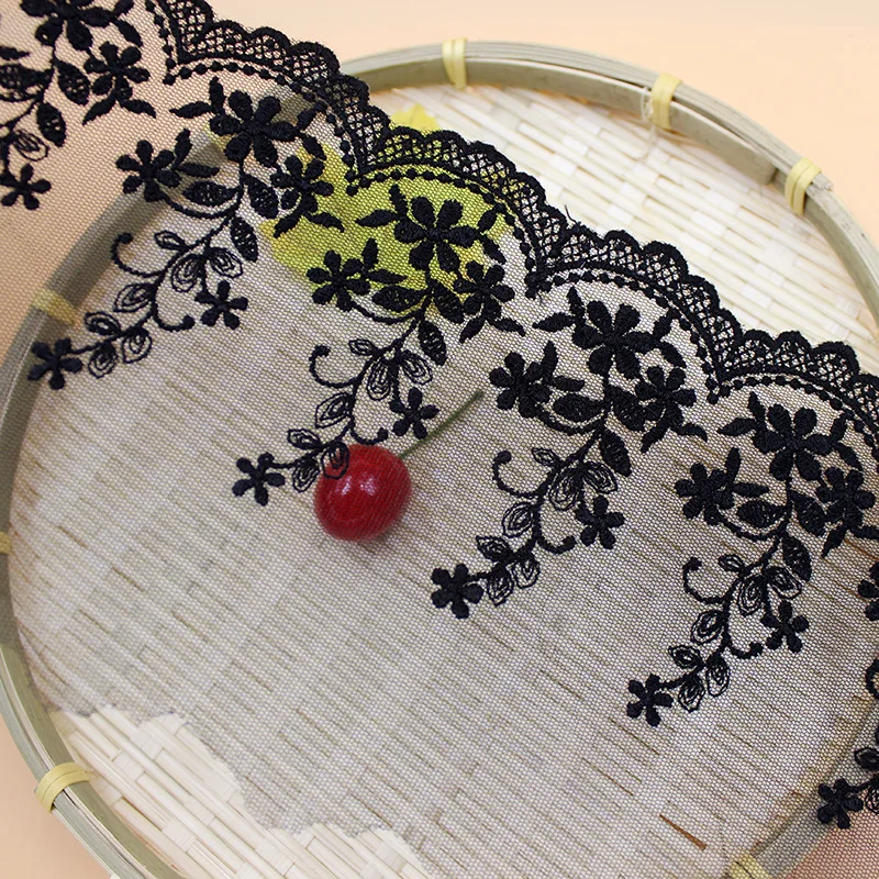 Водорастворимая кружевная вышивка белого и черного цвета мягкие украшения для