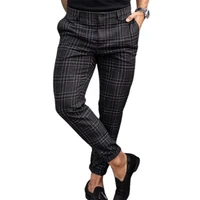 60hot pant plaid printed fashionable men full length trouser for leisure time