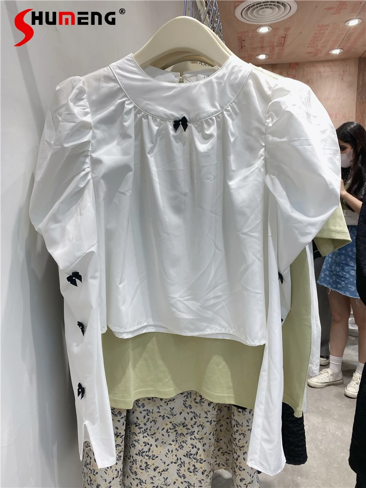 

2021 Spring New Korean Style White Shirt Long Sleeve Slim Ladies Sweet Blouse Elegant Versatile Women Tops