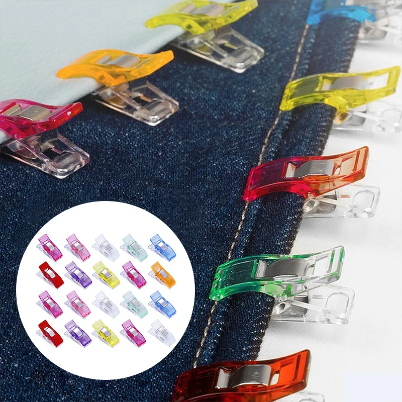 

20pcs Job Foot Case Multicolor Plastic Clips Fabric Clamps Patchwork Hemming Sewing Tools Sewing Accessories 2021 costura