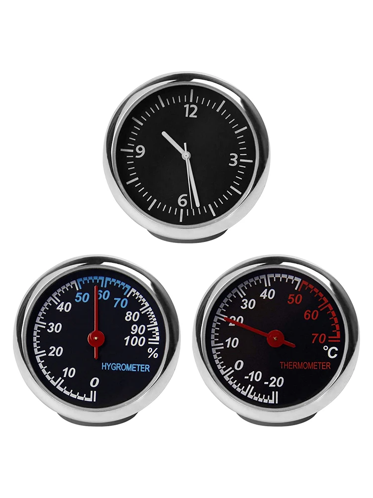 

Clocks 2 In 1 Function Car Thermometer Hygrometer Durable Quartz Glass Mirror Clocks Decoration Interior Decor Auto Accessories