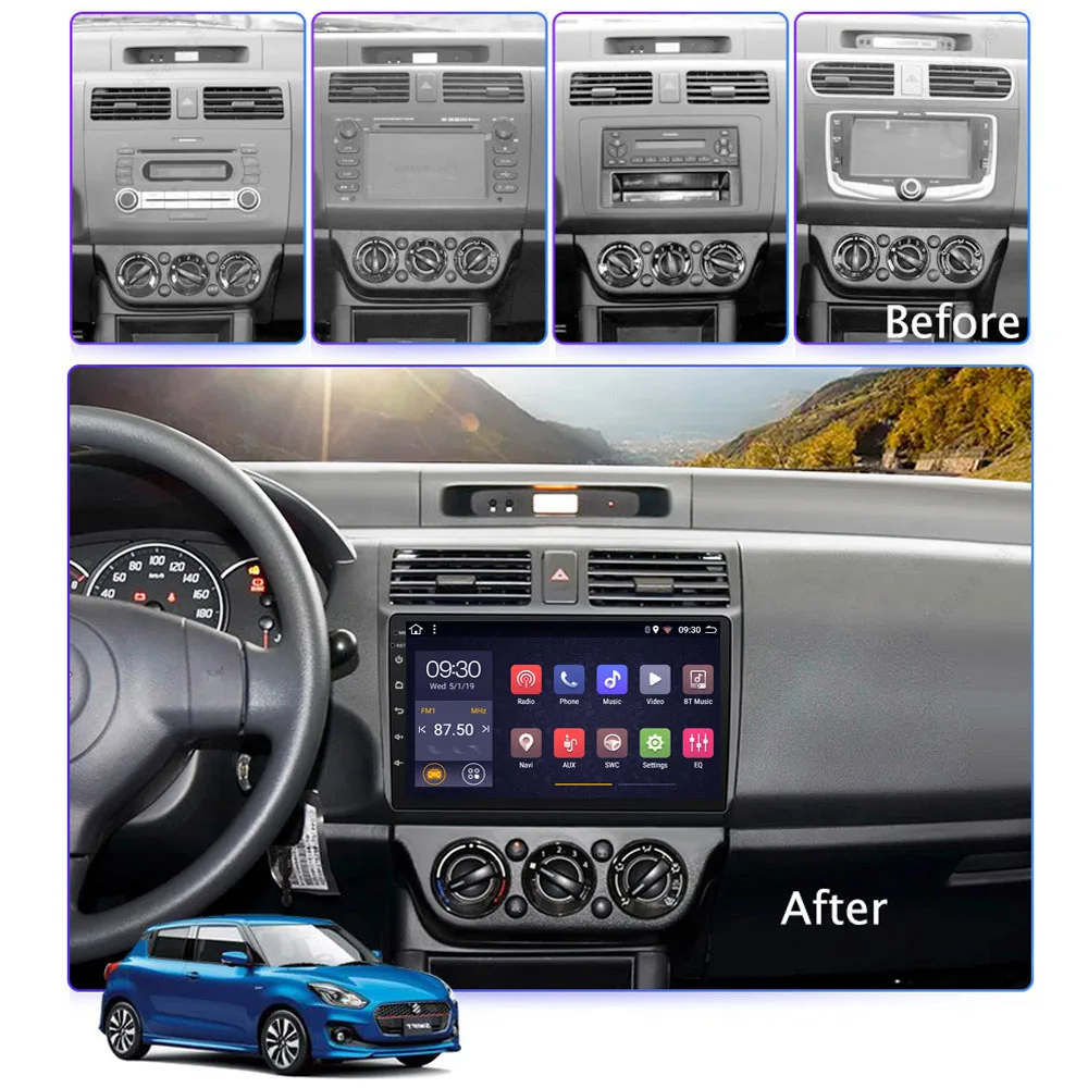 Автомагнитола 1 din android 2 32 ГБ 8 ядер для Suzuki Swift мультимедиа авто 2004-2010 dvd automotivo coche