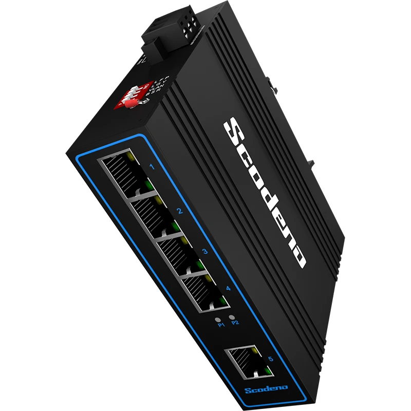Промышленный Неуправляемый коммутатор Ethernet IEEE802.3af/at 5 портов 10/100 Мбит/с DIN-рейка