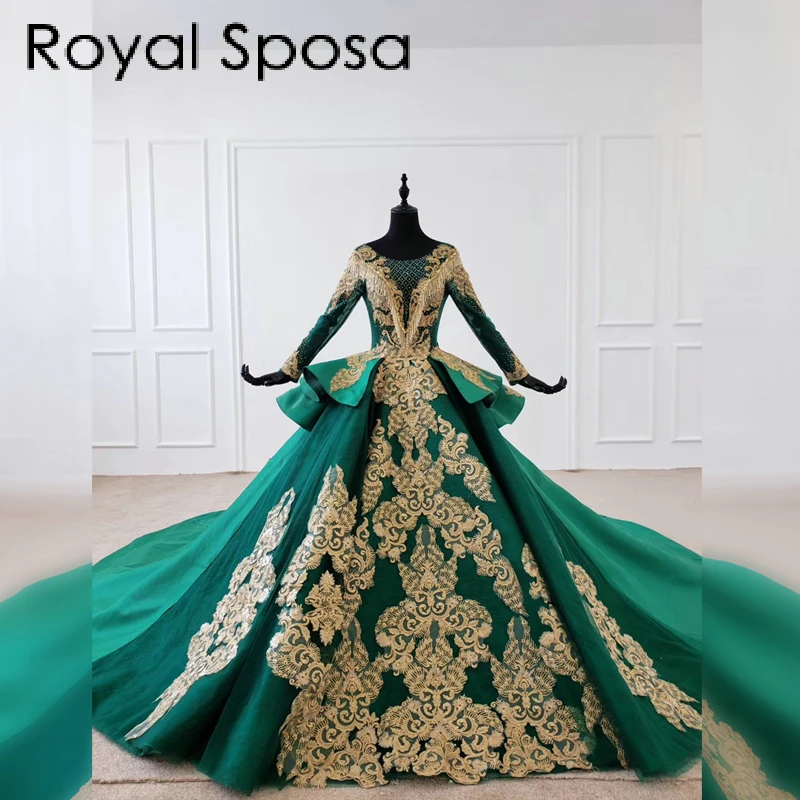 Новинка 2020 зеленые высококачественные платья для выпускного вечера золотистая