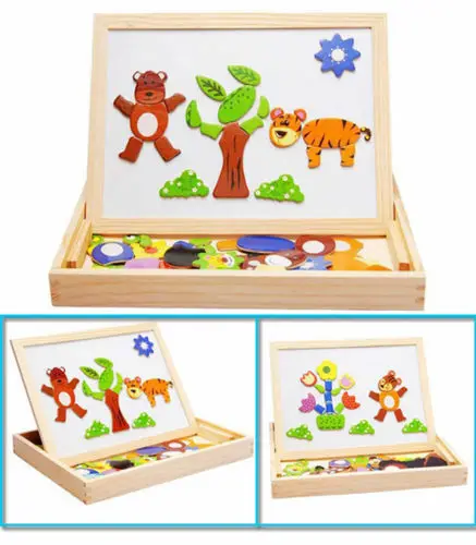 Деревянная доска для рисования с изображением животных мольберта малышей и