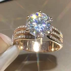 Великолепные женские свадебные кольца с кристаллами и блестящим кубическим цирконием, Блестящие Обручальные кольца, Модные женские ювелирные изделия, оптовая продажа