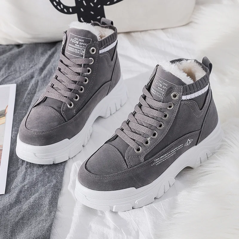

Ladies Casual Shoes Lace-up Fashion Sneakers Platform Snow Boots Winter Women Boots Warm Plush Women's Shoes Zapatos De Mujer