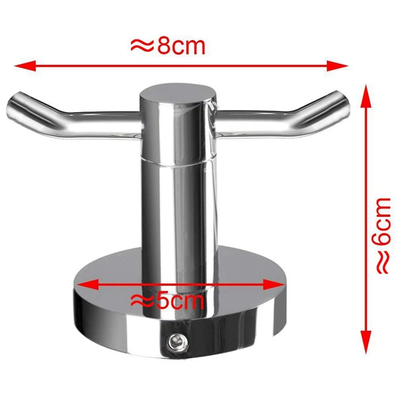 

Stainless Steel Towel Holder Bathroom Robe 2 Hook & Bathroom Towel Hooks Coat Hook Round Clothes Wall Mounted Towel