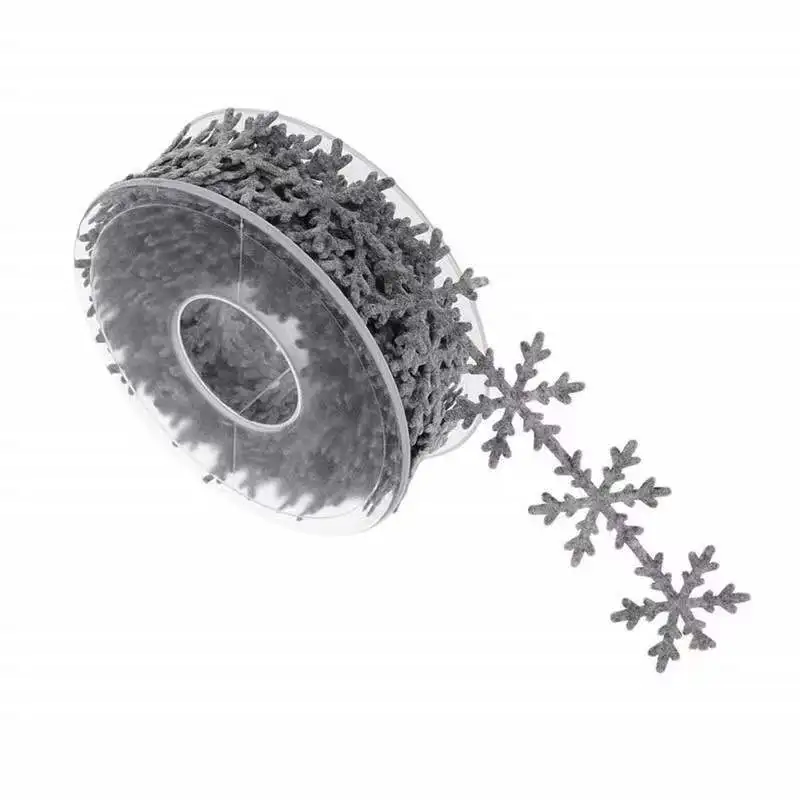 new cheap ribbon 5m/roll 2.5cm non woven fabric snowflakes Christmas for decoration gift packing | Дом и сад