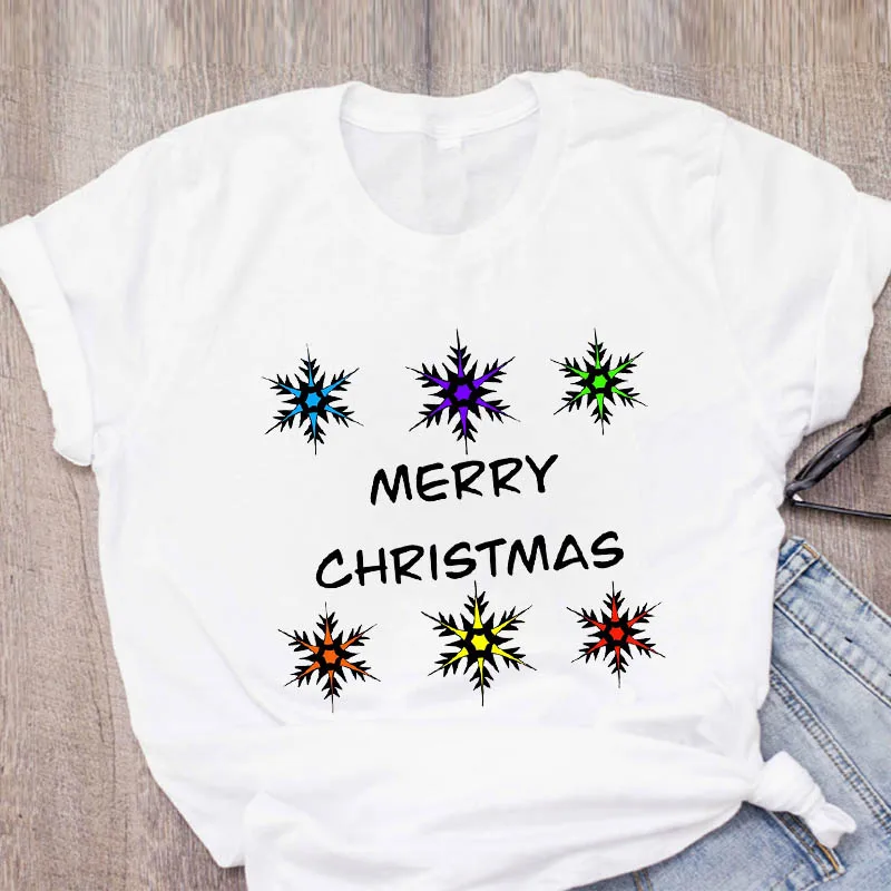 Женская зимняя одежда в стиле Счастливого Рождества с изображением снежинок и