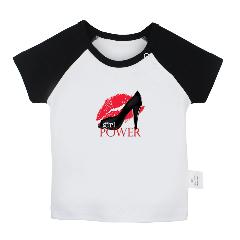 Футболка для новорожденных с принтом в виде красных губ коротким рукавом |