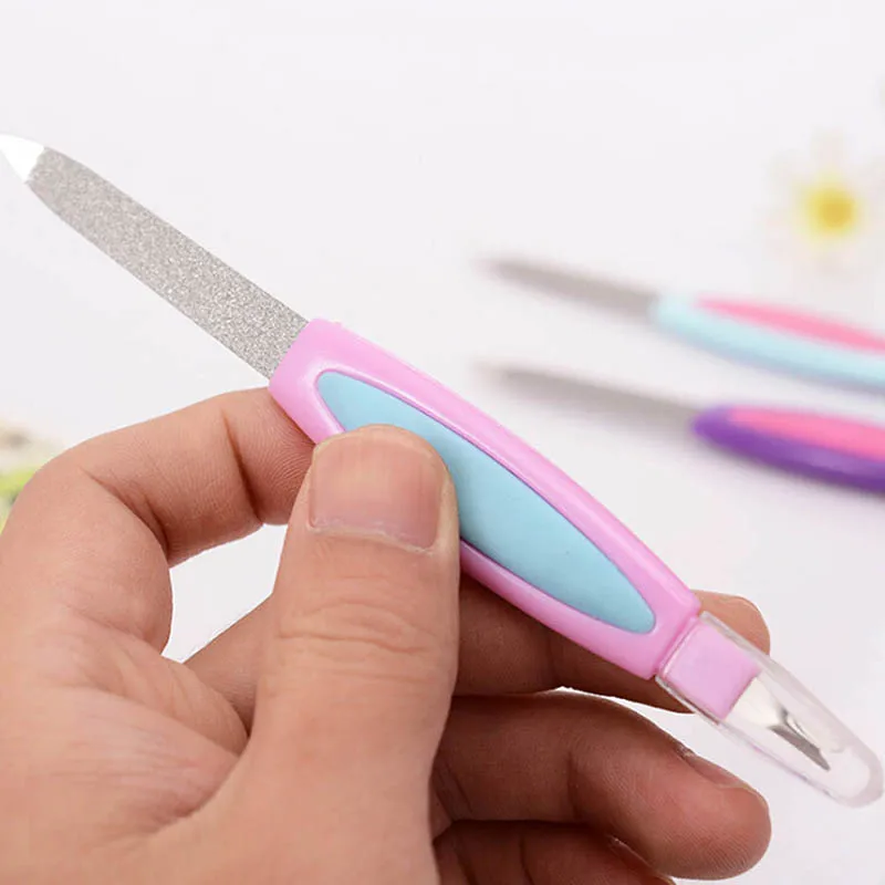 

Double Ended Nail Pusher Nail File Cuticle Remover Trimmer Sanding Nail Art Buffer Polish Tool For Manicure Files