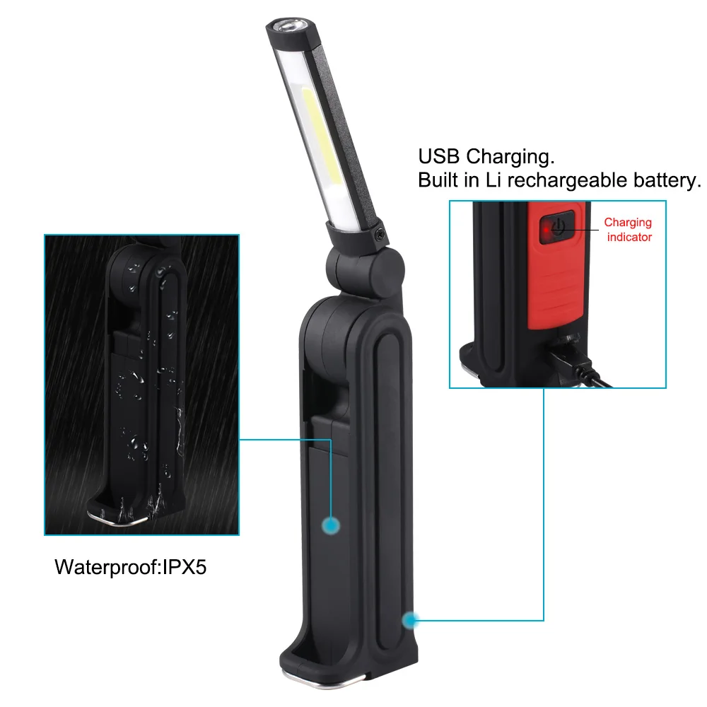 Cob Магнитный рабочий светильник с usb-зарядкой портативный светодиодный со