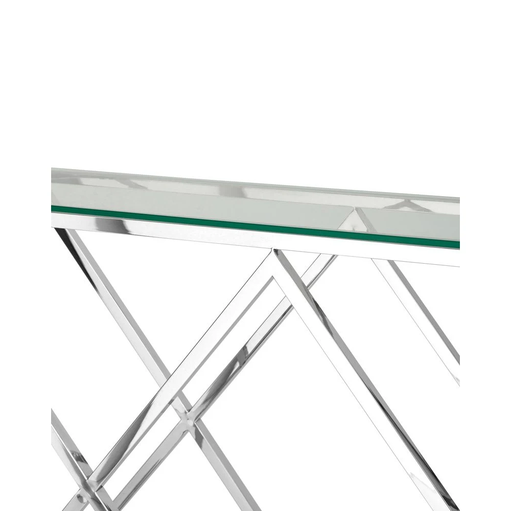 Консоль Stool Group Инсигния ECST-026 прозрачное стекло/сталь серебро |