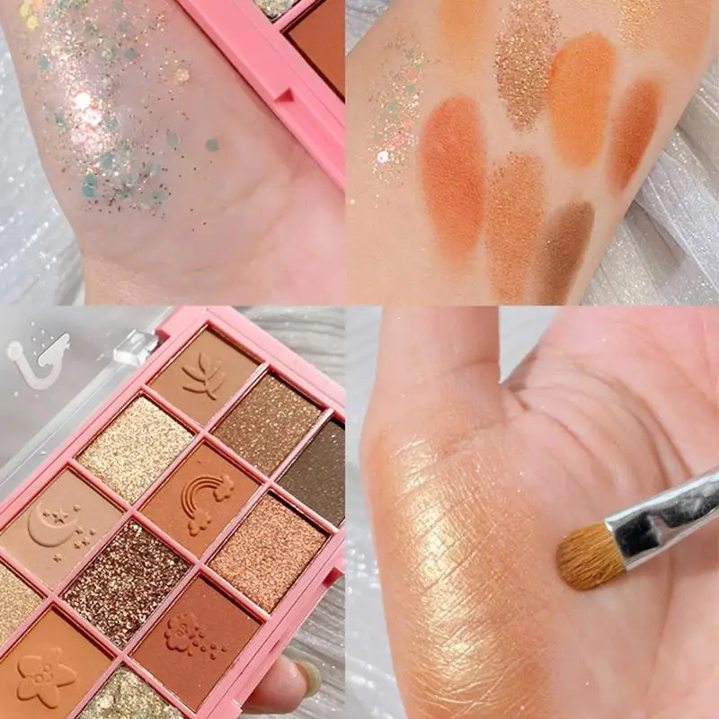 12 Цветов Макияж Палитра теней для век блестящий матовый глаз водонепроницаемый