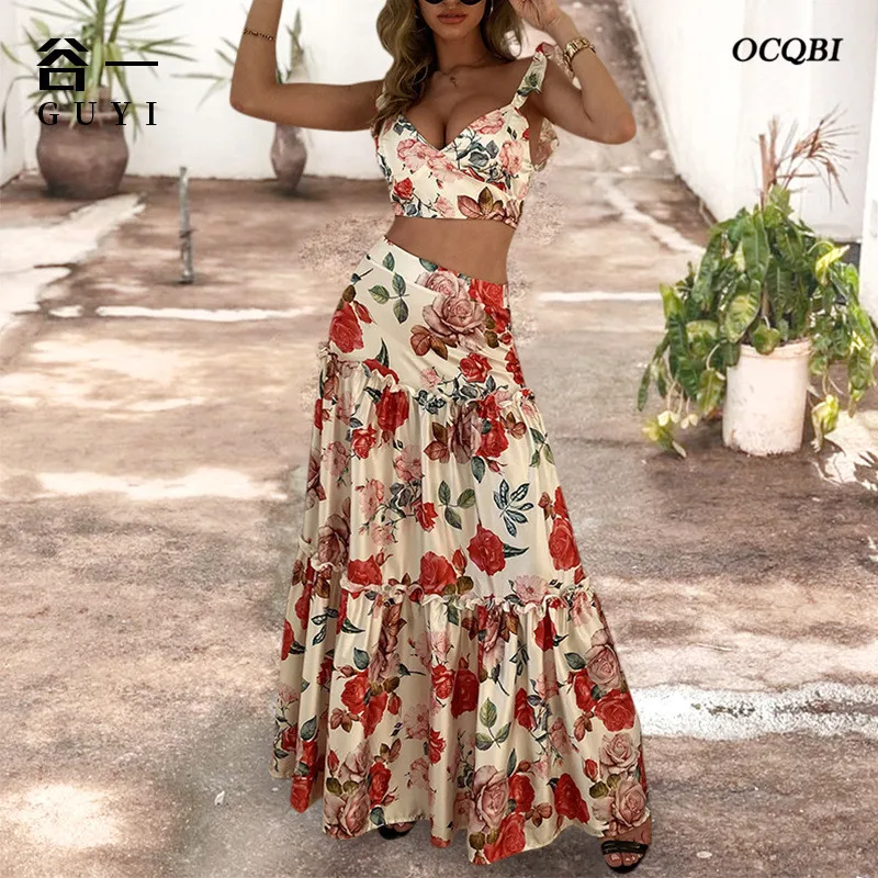 

Fashion Beach Style Women Dress 2021 Summer Elegant Bohemian Print Dress Plus Size