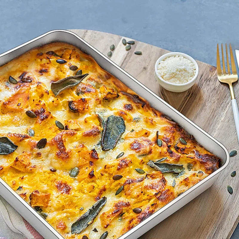 

Lasagna Pan Set of 2, Rectangular Cake Pan Deep Baking Sheet Pans Stainless Steel for Lasagna Cake Brownie