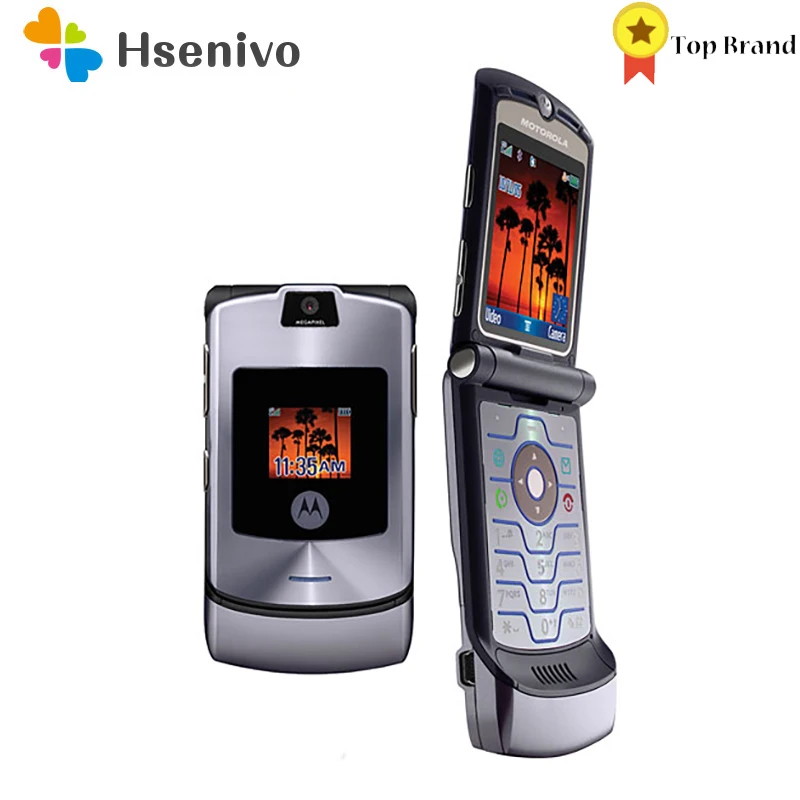 motorola razr v3i refurbisehd original unlocked mobile phone gsm flip 710mah phone one year warranty free shipping free global shipping