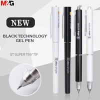mg 10pcslot 0 38mm0 5mm ultra fine black technology gel pen black ink refill gel pen school office supplies pens