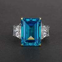14 karat sapphire emerald ruby rectangular 1014 s925 sterling silver ring wedding rings silver jewelry