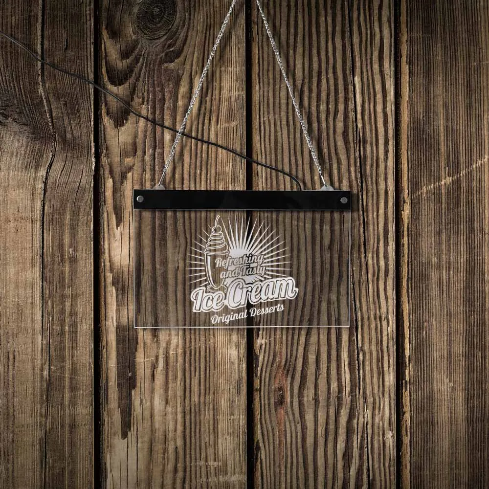 Светодиодный неоновый знак для мороженого оригинальная настенная вывеска с меню