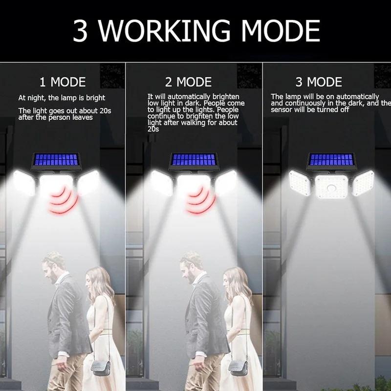 Супер яркий солнечный светильник 120 Led IP65 водонепроницаемый наружный внутренний