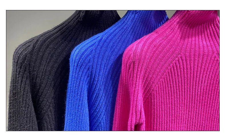 

Women candy Color Turtleneck Sweater Soft knitted Pullover Femme Jumper