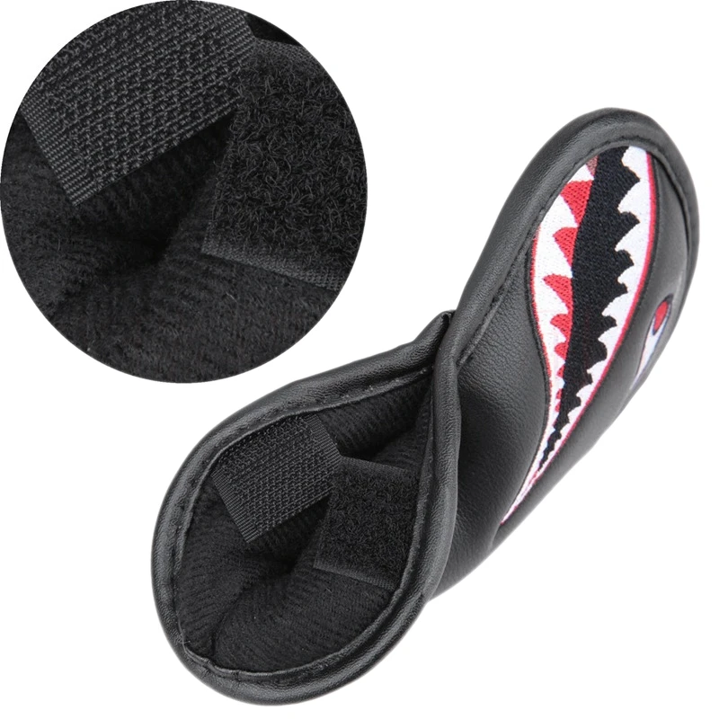 

New Sale Golf Shark Golf Iron Head Cover 9PCS/Set 4 5 6 7 8 9 P S A with V-Closure for Iron Club Accessories