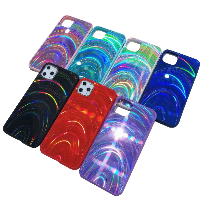 3D радужный блестящий чехол для iPhone 11 Pro Max 2019 XS XR X Aurora зеркальный мягкий 6 6S 7 8 Plus