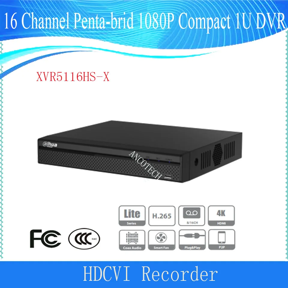 

Free shipping Dahua 16 Channel Penta-brid 1080P Compact 1U Digital Video Recorder DH-XVR5116HS-X