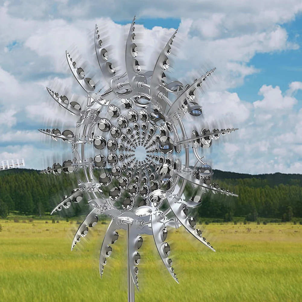 Unique And Magical Metal Windmill Solar Wind Spinner Kinetic Spinners For Outdoor Lawn Garden Decorative Stakes | Дом и сад