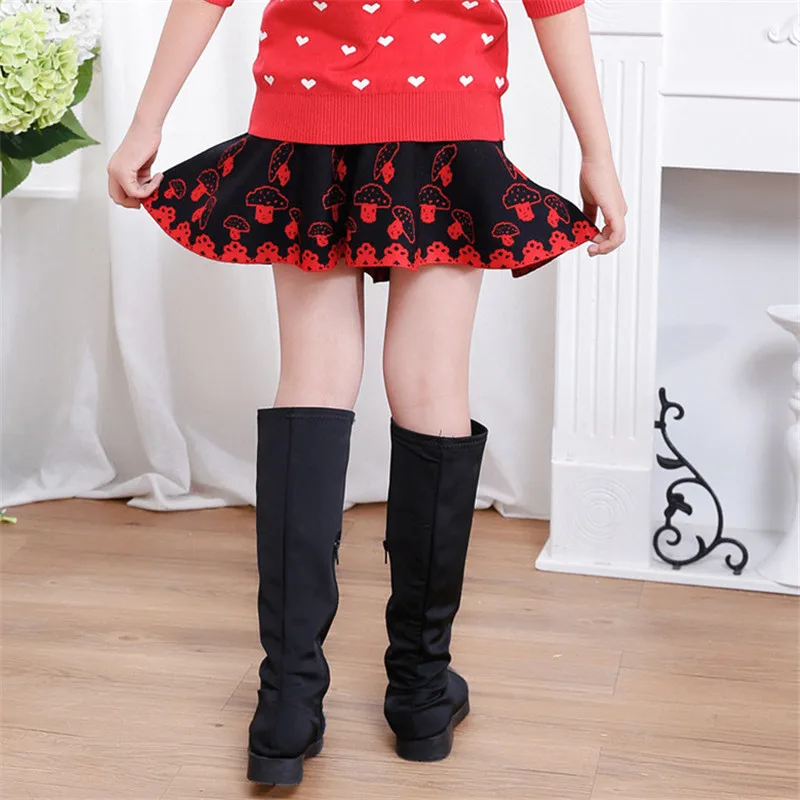 Детская вязаная юбка пачка для девочек вечерние юбки на осень и зиму милые