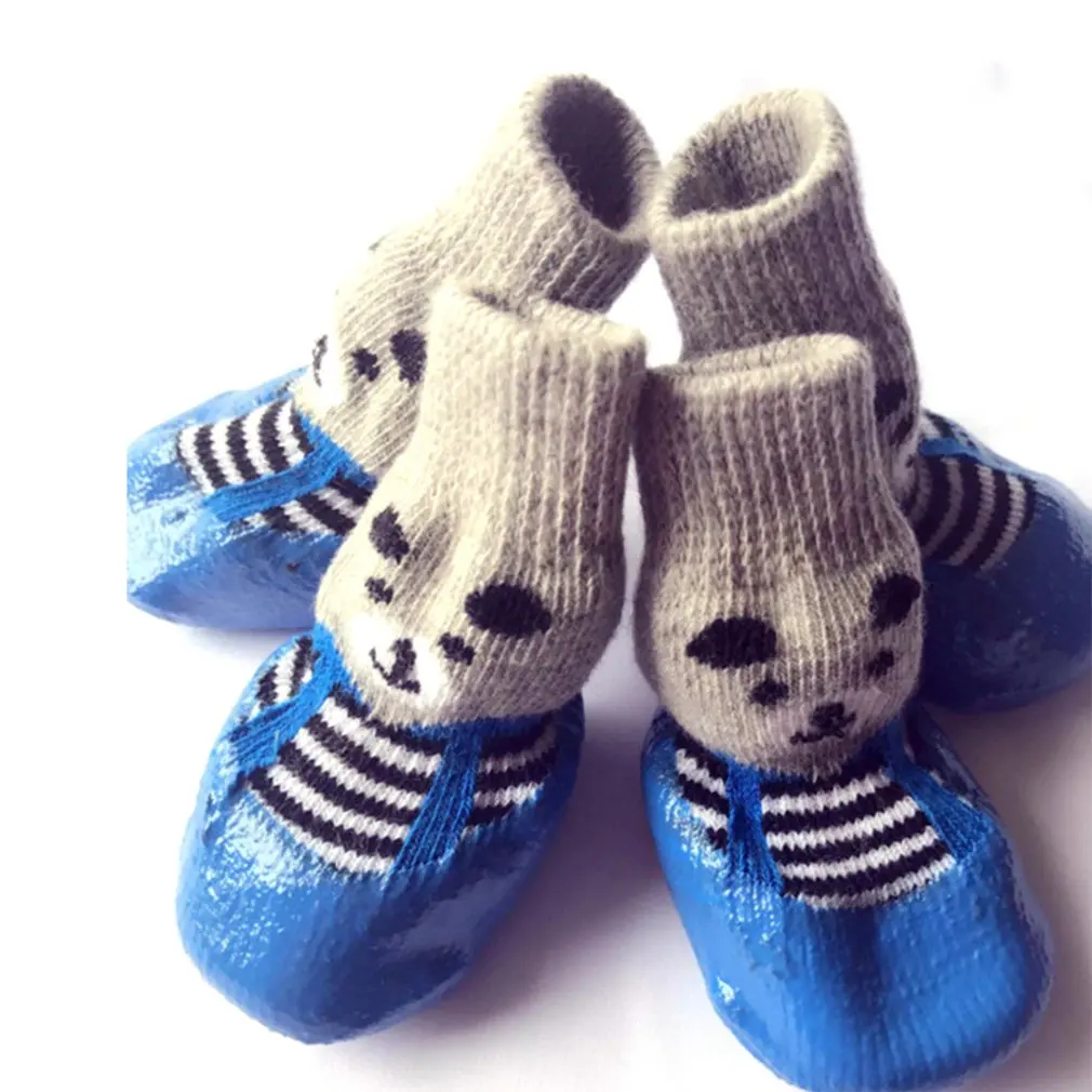 Pet dog shoes and socks Outdoor indoor sports waterproof shoes and socks Waterproof socks dog cat socks non-slip black