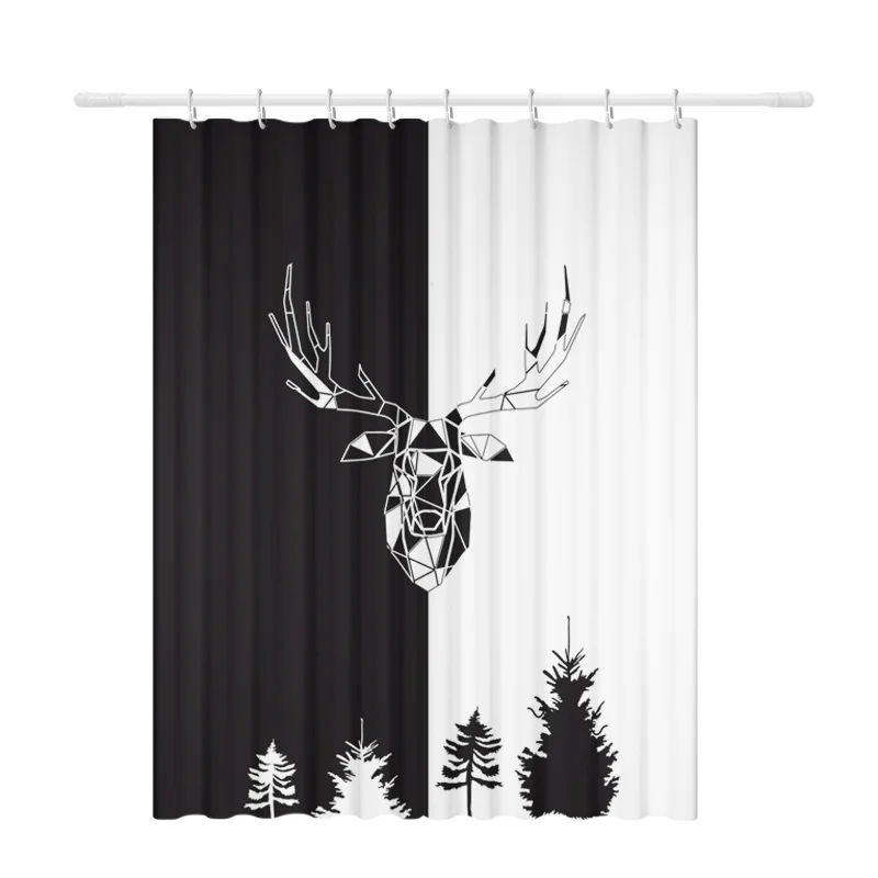 

Nordic Art Shower Curtain Waterproof Washable Hand Painted Thicken Aesthetic Bathroom Curtain Duschvorhang Shower Curtain DA60YL
