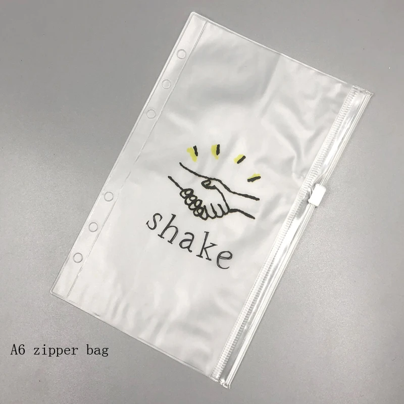 A6 Shake Fromthenon милый блокнот сумка для хранения прозрачный ПВХ сумки на молнии аксессуары для планировщика для Filofax 6 отверстий мешочек дневник канцелярские принадлежности - Цвет: A6 Shake