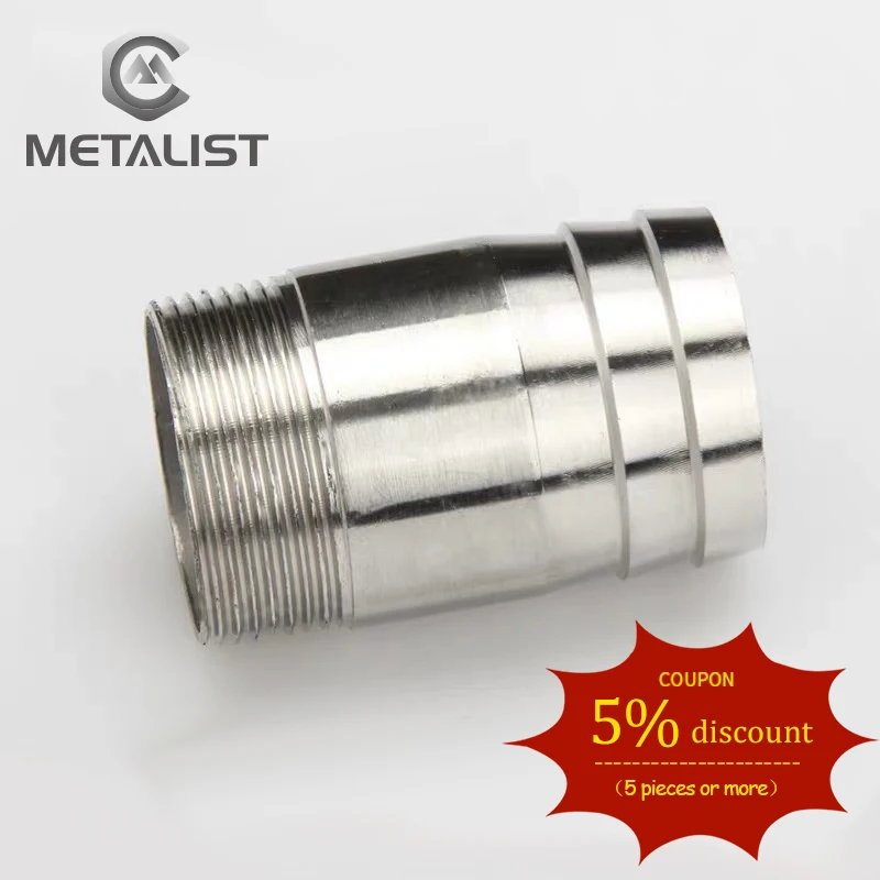 Металлический DN32 BSPT наружная резьба и фитинг для шланга штуцер SS304 труб Hosetail