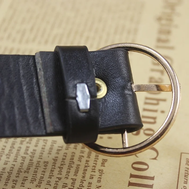 Модный женский винтажный кожаный ремень с металлической пряжкой в стиле