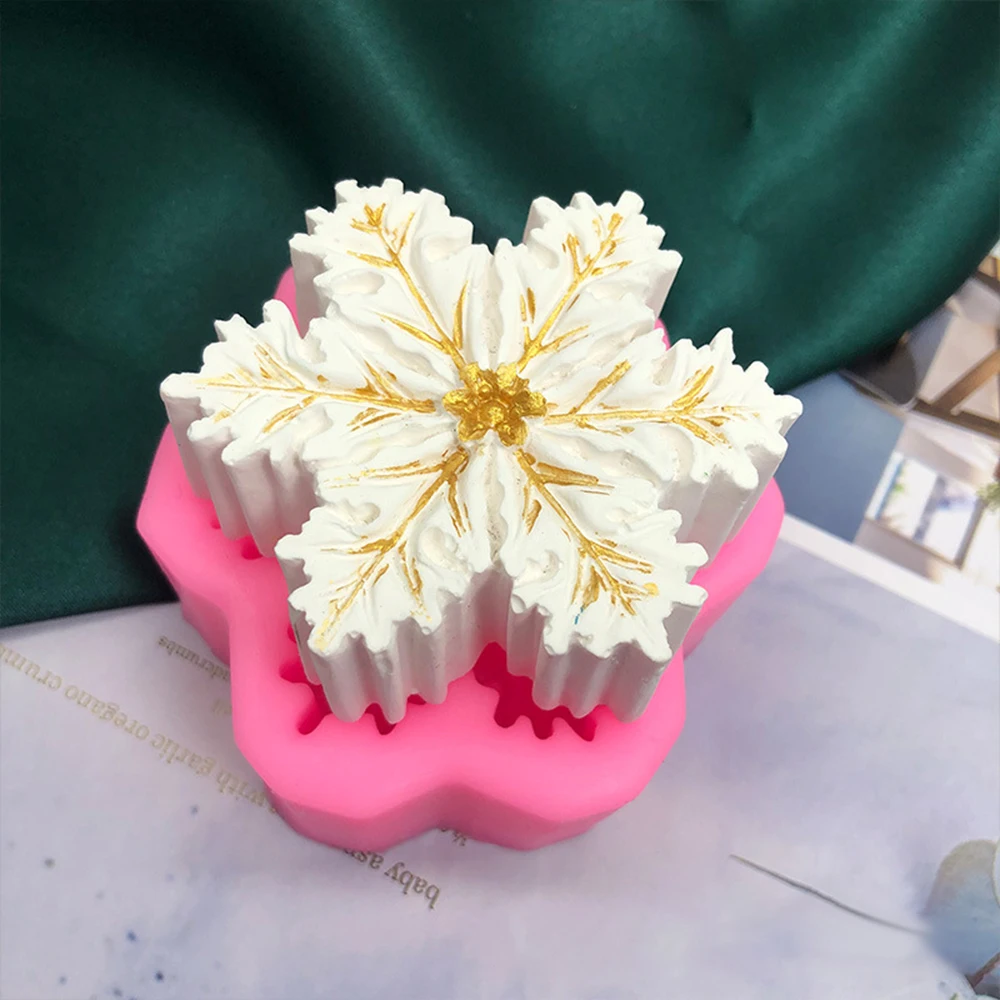 

Silicone Snow Flake Candle Making Mould Cake Decoration Mousse Pudding Chocolate Molds Resin Epoxy Crafts DIY Accessories