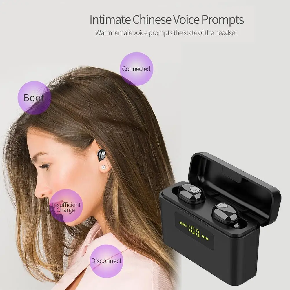 X8 TWS Bluetooth настоящие беспроводные наушники 5D стерео мини 2200 мАч Power phone для умных