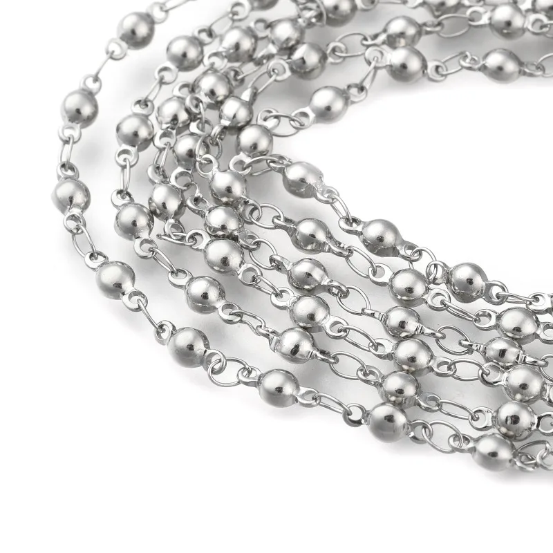 Цепочка Из Нержавеющей Стали с бусинами 10 м 304 декоративная цепочка браслет