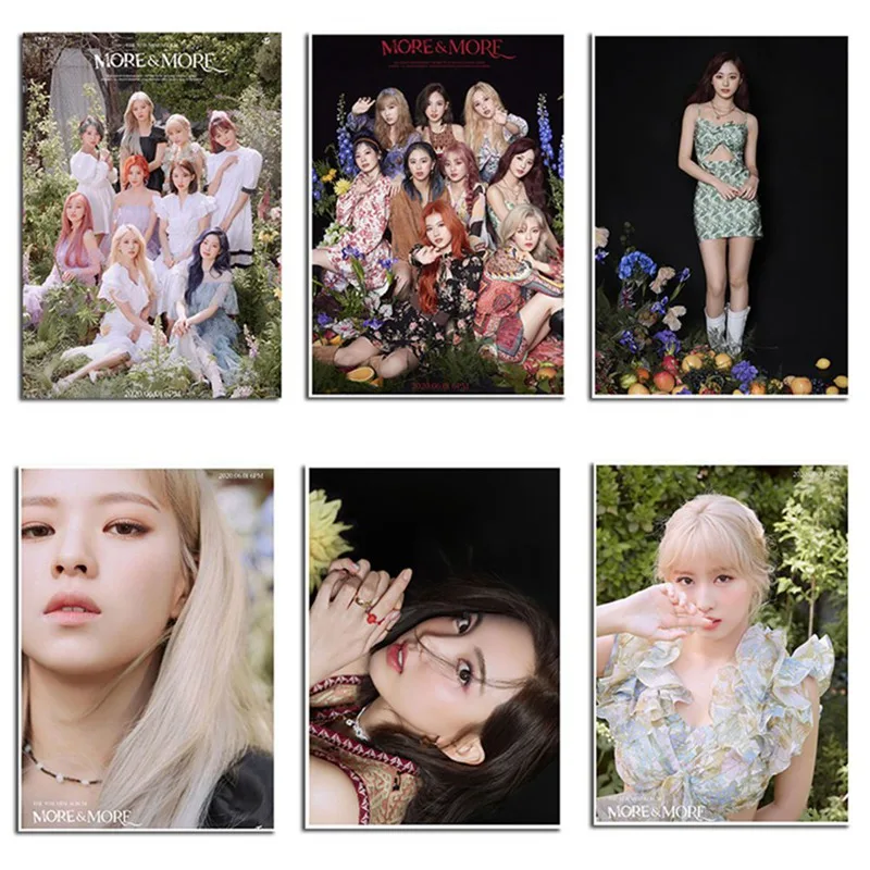 2Pcs/Set Kpop TWICE New Album MORE &amp Poster Adhesive Paiting For Fans Collection Stationery Gift | Канцтовары для офиса и