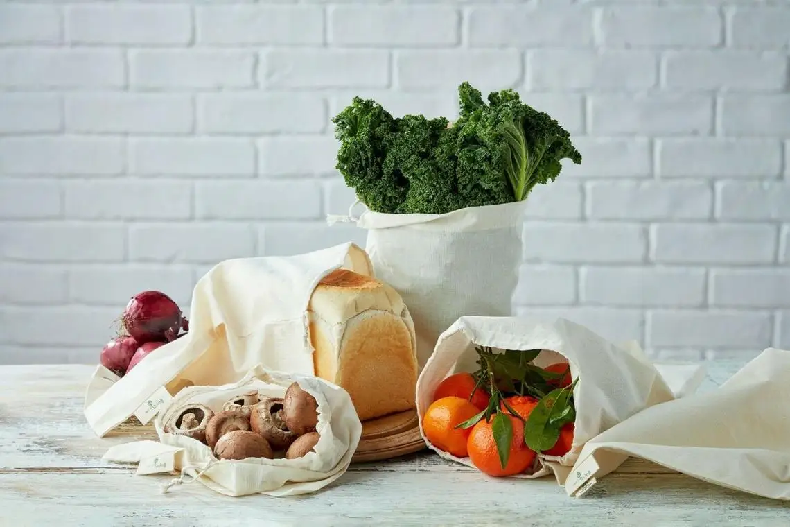 

Sacs alimentaires Cotton Drawstring Mesh Net Produce Organic Reusable For Fruit Vegetables ECO, Zero Waste