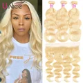 Unice Hair 613 Blonde Bundles With Frontal Brazilian Body Wave With Frontal Remy Human Hair Lace Frontal Closure With Bundle