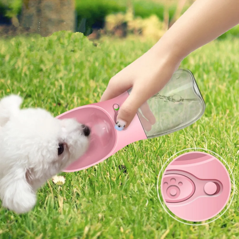 

550ml Portable Pet Dog Water Bottle Travel Puppy Dog Drinking Bowl Outdoor Pet Water Dispenser Feeder For Small Large Dogs