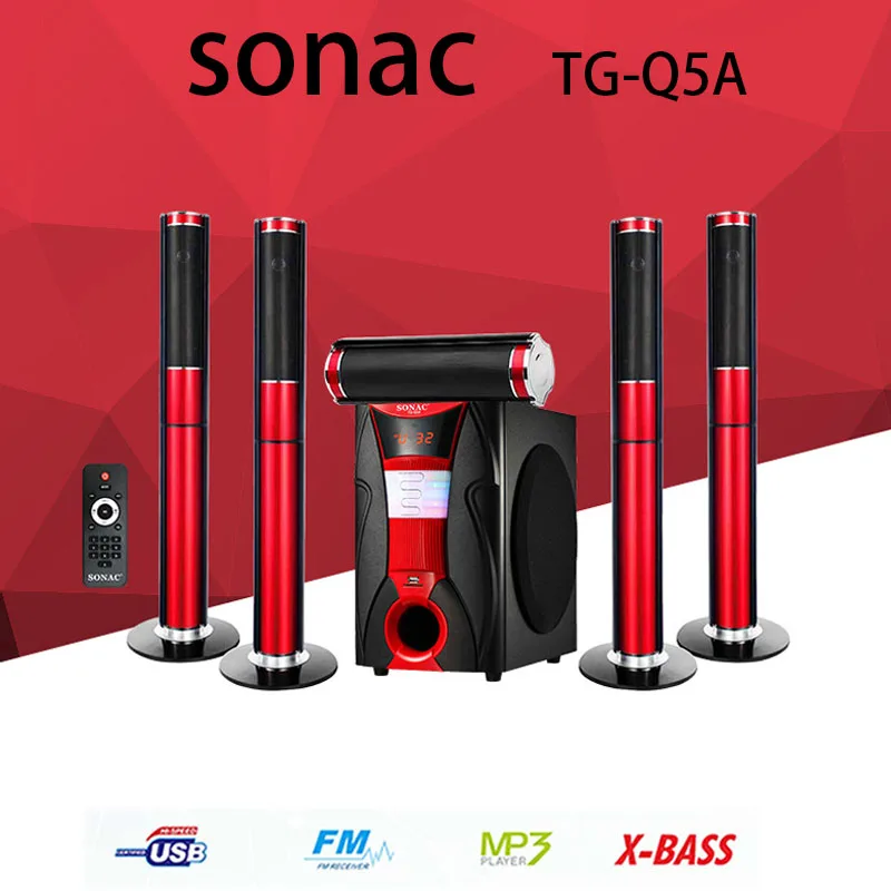 

Новинка 2022, Домашний Беспроводной Bluetooth Сабвуфер SONAC TG-Q5A 5,1, мультимедийный динамик высокой мощности, настольный динамик для телевизора, AUX, FM...