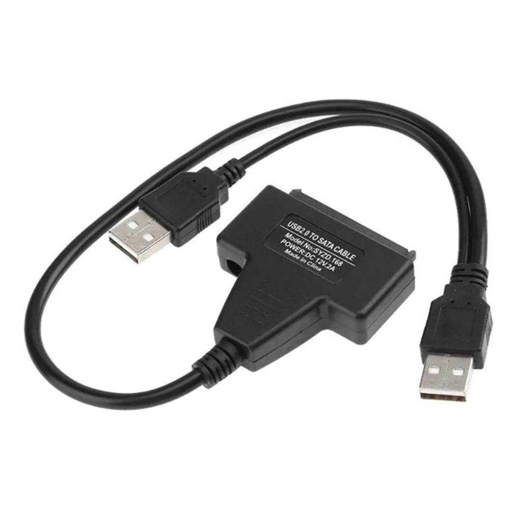 New USB 2.0 To SATA Converter Adapter Cable For 2.5/3.5 Inch SATA1 And SATA2 HDD Hard Drive Disk Dual Power | Электроника