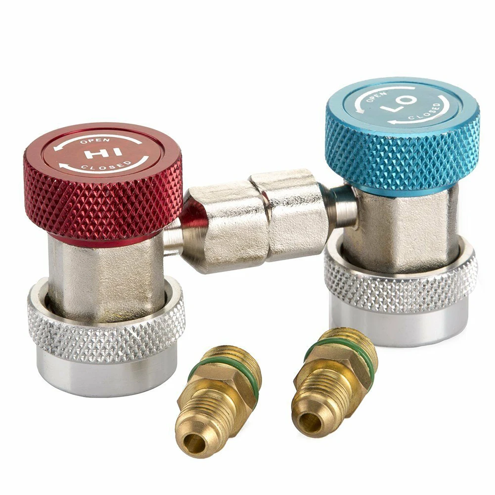 Adjustable Refrigerant Durable Connector High Low Car Quick Accessories Male Port With Cap Adapter Air Condition Coupler |